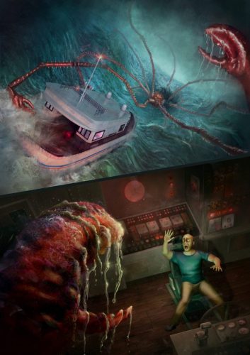 Aquatic spidercrab attacks